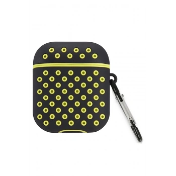 Airpods 2 (2.nesil) Spor Delikli Kılıf - Siyah-Sarı