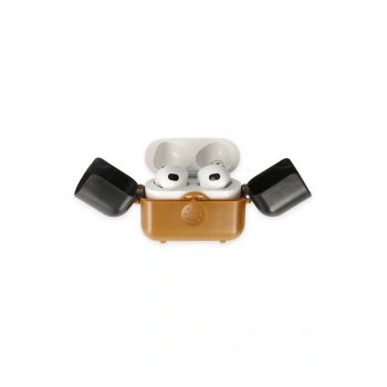 Airpods 3 (3.nesil) Basmalı Kılıf - Kahverengi-Siyah