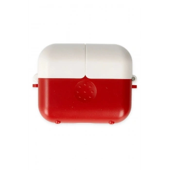 Airpods 3 (3.nesil) Basmalı Kılıf - Kırmızı-Beyaz