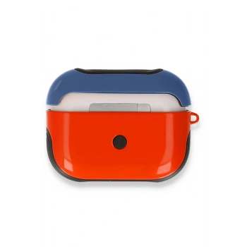 Airpods Pro (1.nesil) 3in1 Kılıf - Kırmızı-Lacivert