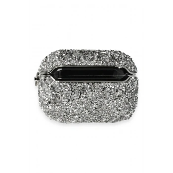 Airpods Pro (1.nesil) Mira Taşlı Kılıf - Gümüş