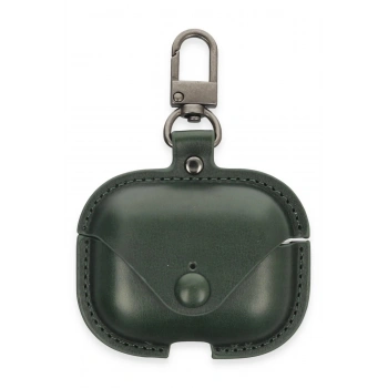 Airpods Pro 2 (2.nesil) Çanta Deri Kılıf - Haki Yeşil