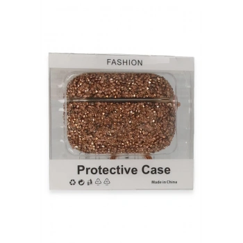 Airpods Pro 2 (2.nesil) Mira Taşlı Kılıf - Rose Gold