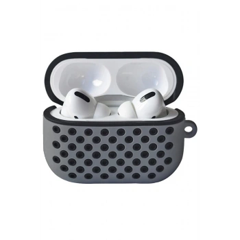 Airpods Pro 2 (2.nesil) Spor Delikli Kılıf - Gri-Siyah