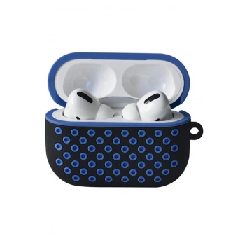 Airpods Pro 2 (2.nesil) Spor Delikli Kılıf - Siyah-Mavi