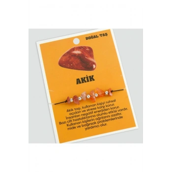 Akik Doğaltaşlı İp Bileklik