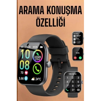 Akıllı Saat Tema Değiştirme Bluetooth Bağlantılı Arama Cevaplayan