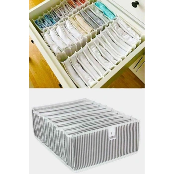 Akordiyon Çekmece  Düzenleyici Organizer 8 Gözlü L Beden Çorap Çamaşır Havlu Düzenleyici