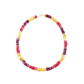 Akrilik Kolye - Fuşya