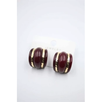 Akrilik Küpe - Bordo