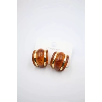 Akrilik Küpe - Kahverengi