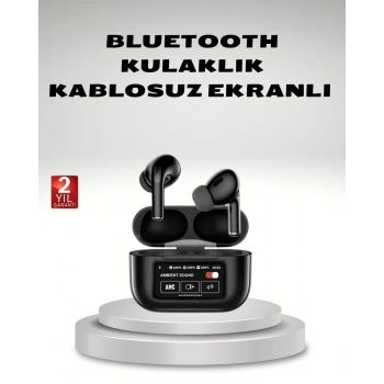 Aktif Gürültü Engelleme (anc) Kablosuz Bluetooth Kulaklık – Dijital Ekranlı Dokunmatik Ve Uzun Pil Ömürlü