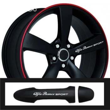 Alfa Romeo Tüm Modelleri İçin Uyumlu Aksesuar Oto Kapı Kolu/Jant Sticker 10 Adet 10*1,5 Cm