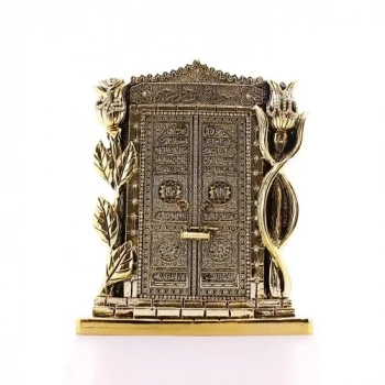 Allah Muhammed Yazılı Gül Kabe Kapısı Gold Biblo 25 cm-024