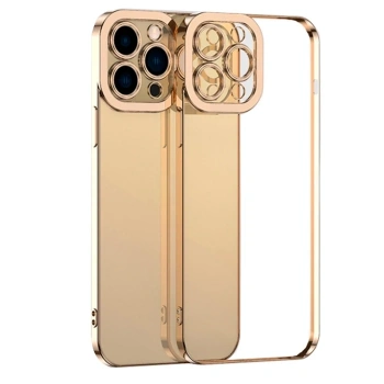 Ally Fashion Series İphone 12 Pro Max Kılıf Renkli Kenar Lazer Çerçeveli Silikon Kılıf
