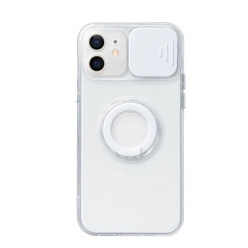 Ally İphone 11 6.1inç Kılıf Sürgülü Kamera Lens Korumalı Yüzük Standlı Silikon Kılıf