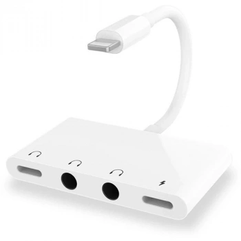 Ally İphone 14-13-12-11 4in1 Otg Ses Adaptörü Çift Dc 3.5mm Jack-(5775)