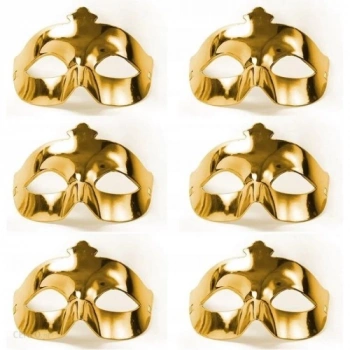 Altın Metalize Renk Düz Balo Parti Maskesi