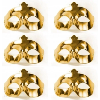 Altın Metalize Renk Düz Balo Parti Maskesi