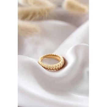 Altın Renk Ayarlamalı Burgu Kadın Yüzük - TJ-BYK1503