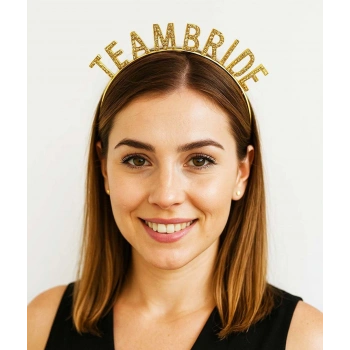Altın Renk Team Bride Taç Plastik – Gelin ve Nedime Tacı (4887)