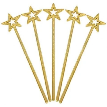 Altın Renk Yıldız Peri Asası Peri Değneği 34 cm 1 Adet (4887)