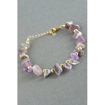 Amatist Kırık Doğaltaş Bileklik