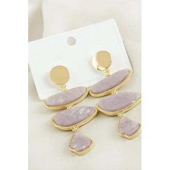 Amatist Taşlı Metal Küpe