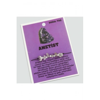 Ametist Doğaltaşlı İp Bileklik