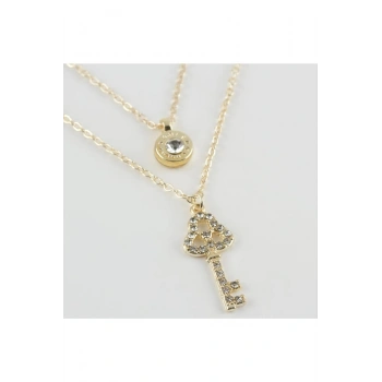 Anahtar Figürlü Yeni Sezon İkili Kolye