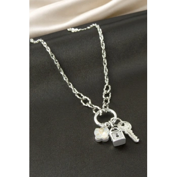 Anahtar Kilit Çelik Kolye