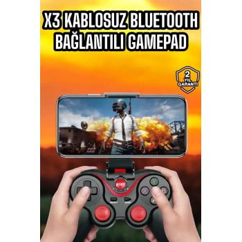 Android Uyumlu Gamepad X3 Game Stick Oyun Kolu Bluetooth Bağlantılı