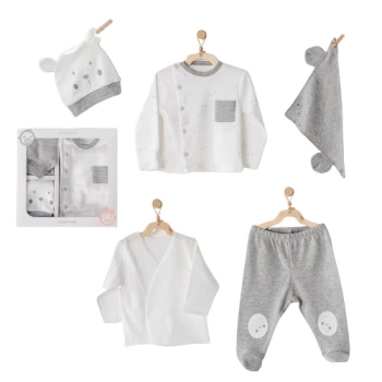 Andywawa AC24280 Hello Little One 5 Parça Hastane Çıkışı Ekru