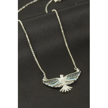Anka Kuşu Zirkon Taşlı Kolye