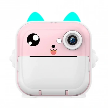 Anlık Termal Yazıcılı Dijital Çocuk Kamerası 2.0 Inc HD Şipşak Fotoğraf Makinesi AE110 Pembe