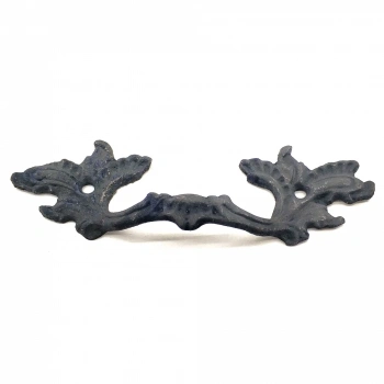 Antika Tarz Dekoratif Pirinç Çiçek Kapı Kulbu - 30x110 Mm, Oksit