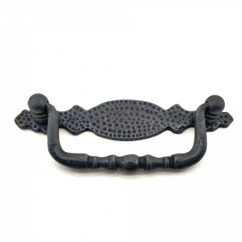 Antika Tarz Dekoratif Pirinç Dövme Sallantı Kapı Kulbu - 43x118 Mm, Oksit