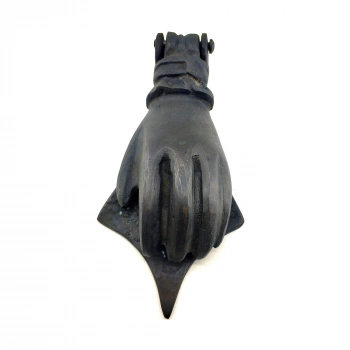 Antika Tarz Dekoratif Pirinç El Kapı Tokmağı, Taktak - 167x75 mm, Oksit