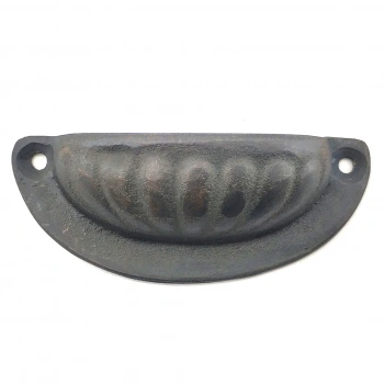 Antika Tarz Dekoratif Pirinç İstiridye Tas Mobilya Kulbu - 37x87 Mm, Oksit