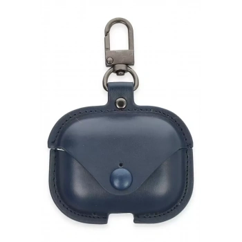 Apple Airpods 3 (3.nesil) Çanta Deri Kılıf - Lacivert