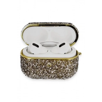 Apple Airpods Pro 2 (2.nesil) Luz Taşlı Kılıf - Siyah