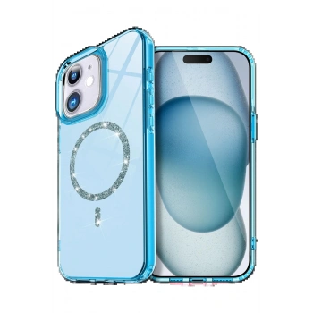 Apple iPhone 11 Live Diamond Magsafe Kapak - Mavi