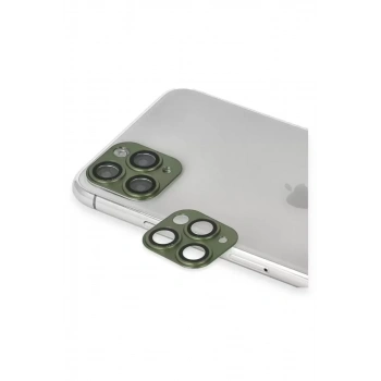 Apple iPhone 11 Pro Max Pers Alüminyum Kamera Lens - Yeşil