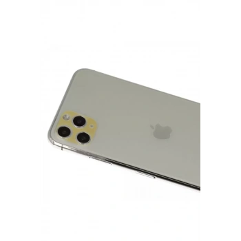 Apple iPhone 11 Pro Max Rainbow Kamera Lens Koruma Cam - Gold