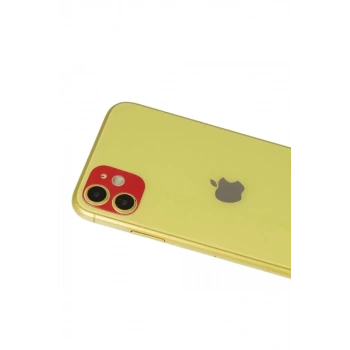 Apple iPhone 11 Rainbow Kamera Lens Koruma Cam - Kırmızı