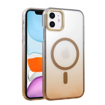 Apple iPhone 12 Glossy Magsafe Kapak - Çöl Titanyum