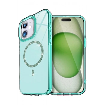 Apple iPhone 12 Live Diamond Magsafe Kapak - Yeşil