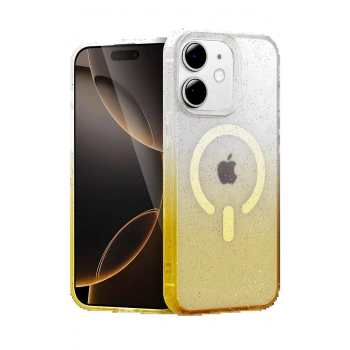 Apple iPhone 12 Pummel Shiny Magsafe Kapak - Gold