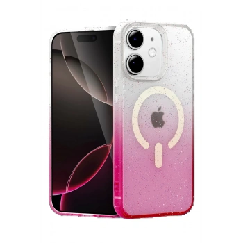 Apple iPhone 12 Pummel Shiny Magsafe Kapak - Pembe