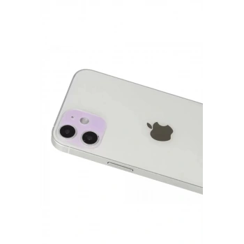 Apple iPhone 12 Rainbow Kamera Lens Koruma Cam - Mor